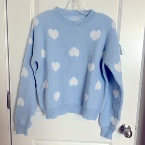 Blue heart sweater.
